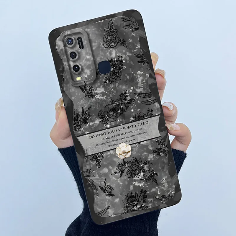 Fashion Simplicity Flower Soft Liquid Silicone Phone Case Cover