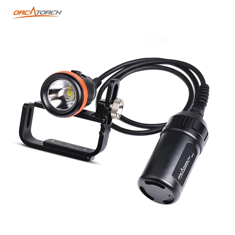 OrcaTorch D620 Canister Primary Dive Light LED 2700-Lumen Scuba Diving Technical Diving Waterproof Flashlight Cave Wreck
