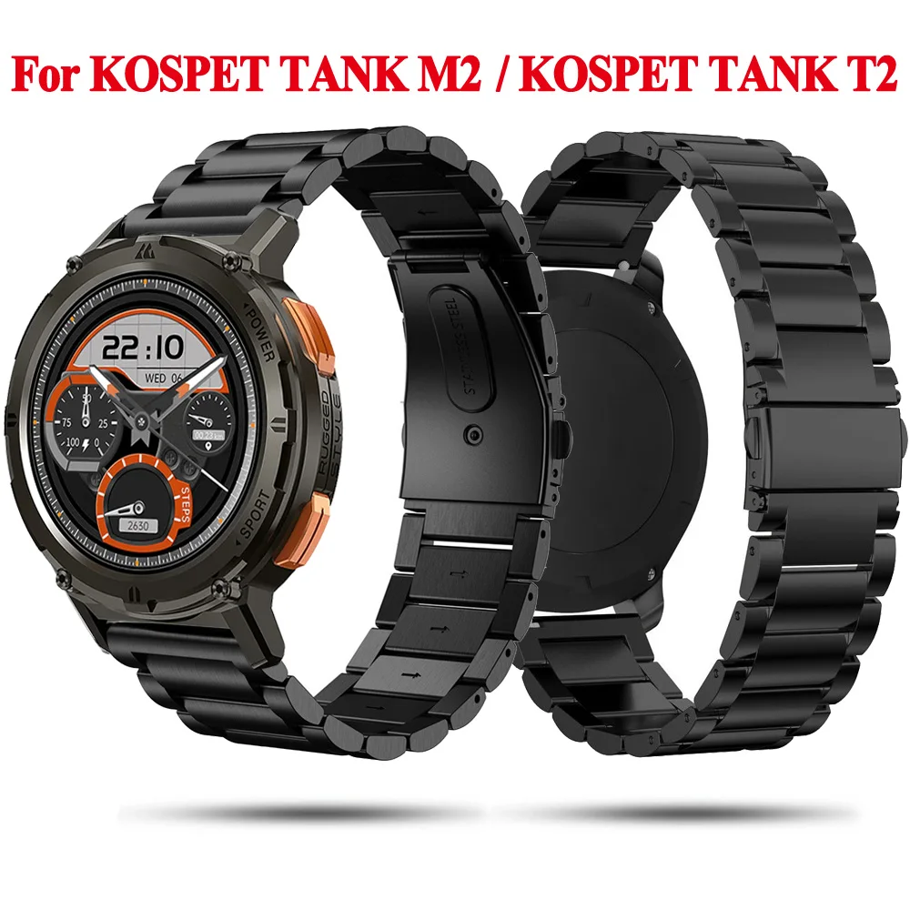 

22mm Watch Bracelet Metal Strap for KOSPET TANK T2 M2 Smartwatch Stainless Steel Band for TANK M2 Correa Wristband