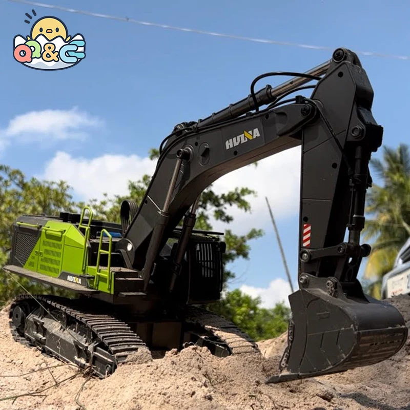 HUINA 1593 1:14 RC Alloy Excavator 22CH Big RC Trucks Simulation Excavator Remote Control Track Engineering Vehicle Toy for Boy 2