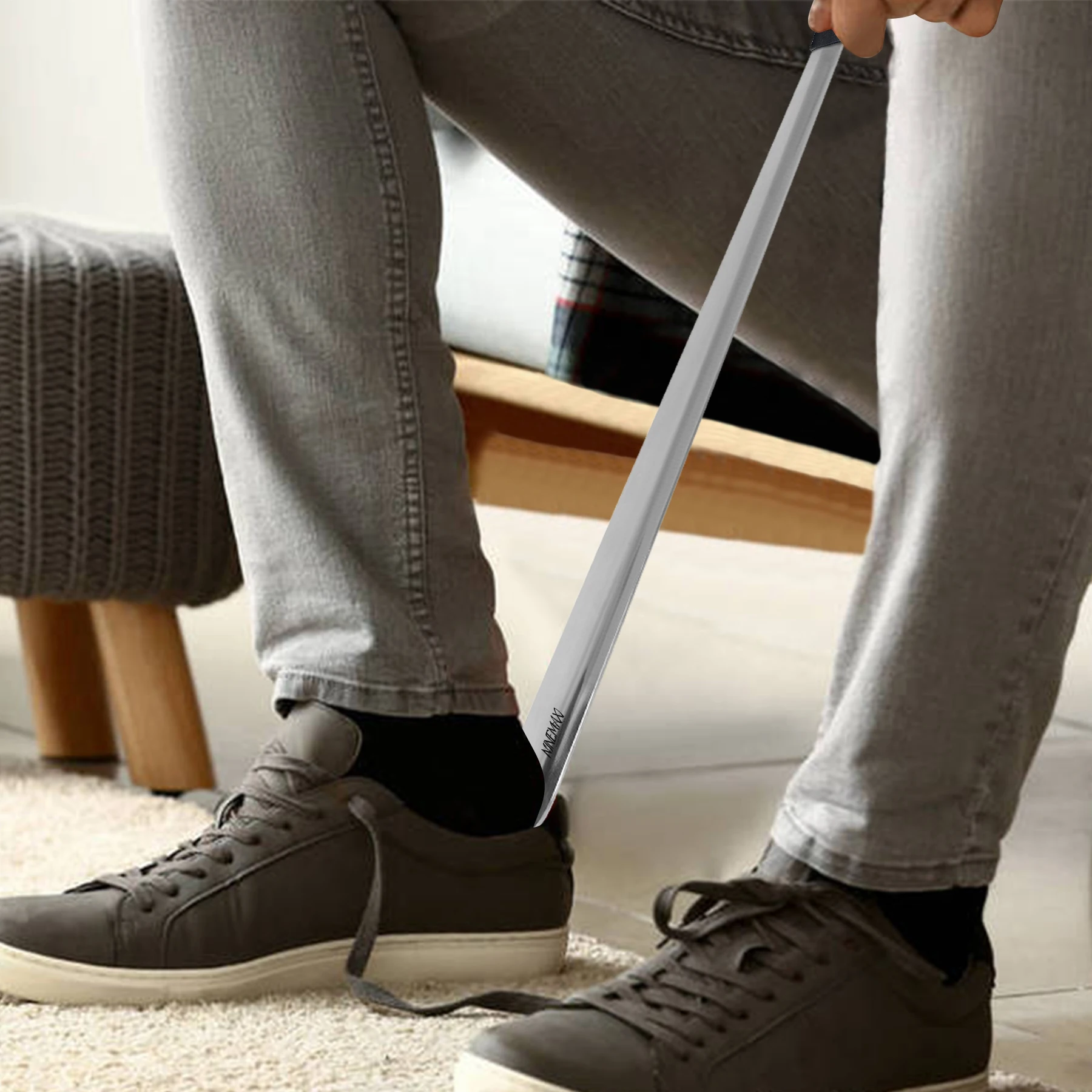 Calzascarpe In Metallo Con Manico Pelle - 2 Pezzi Da 17 E 42 Cm - Foto 13