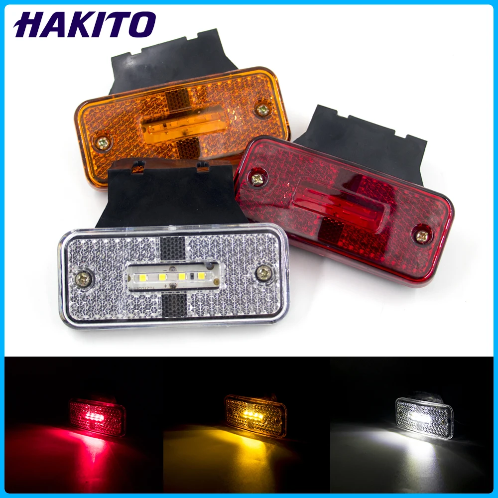 

4x/6x/8x/10x12V 24V Автомобильный внешний фонарь, боковой фонарь, фонарь заднего хода для прицепа, грузовика, фургона, желтый, белый, красный