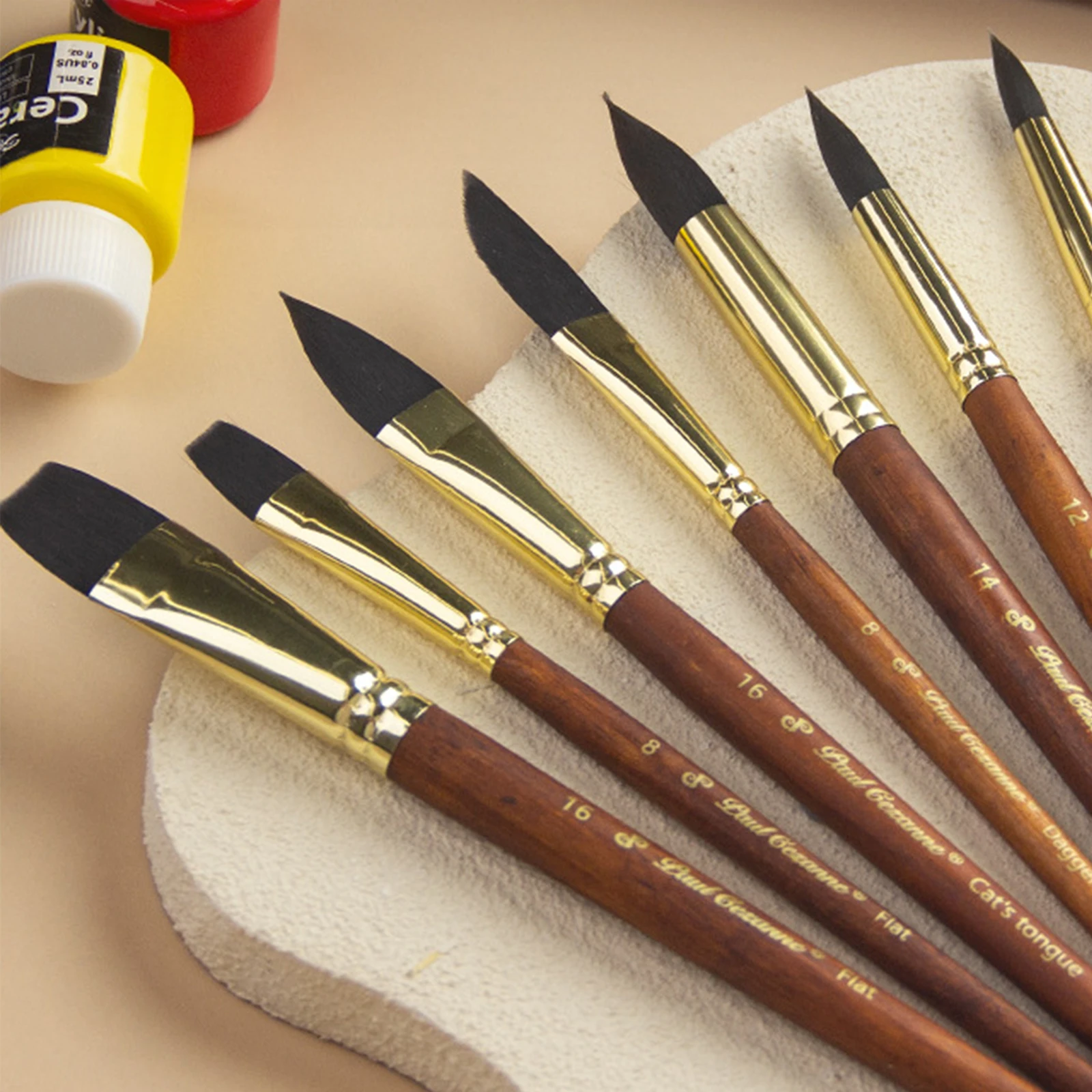 10Pcs 호두나무 페인트 브러시(포켓 포함) 수채화 그림 브러시 세트 재사용 가능한 나무 손잡이 아티스트 브러시 아트 및 여행 키트