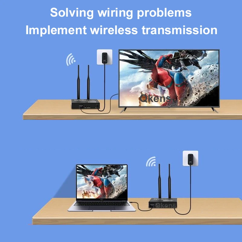 200M Wireless HDMI Extender 1080P Video Transmitter Receiver 1 PC To 2 3 4 TV Di