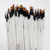 12pcs Artist Brushes with Nylon Tips - Wood Handle Professional Paintbrush Set for Acrylic, Watercolor, Gouache Painting 6