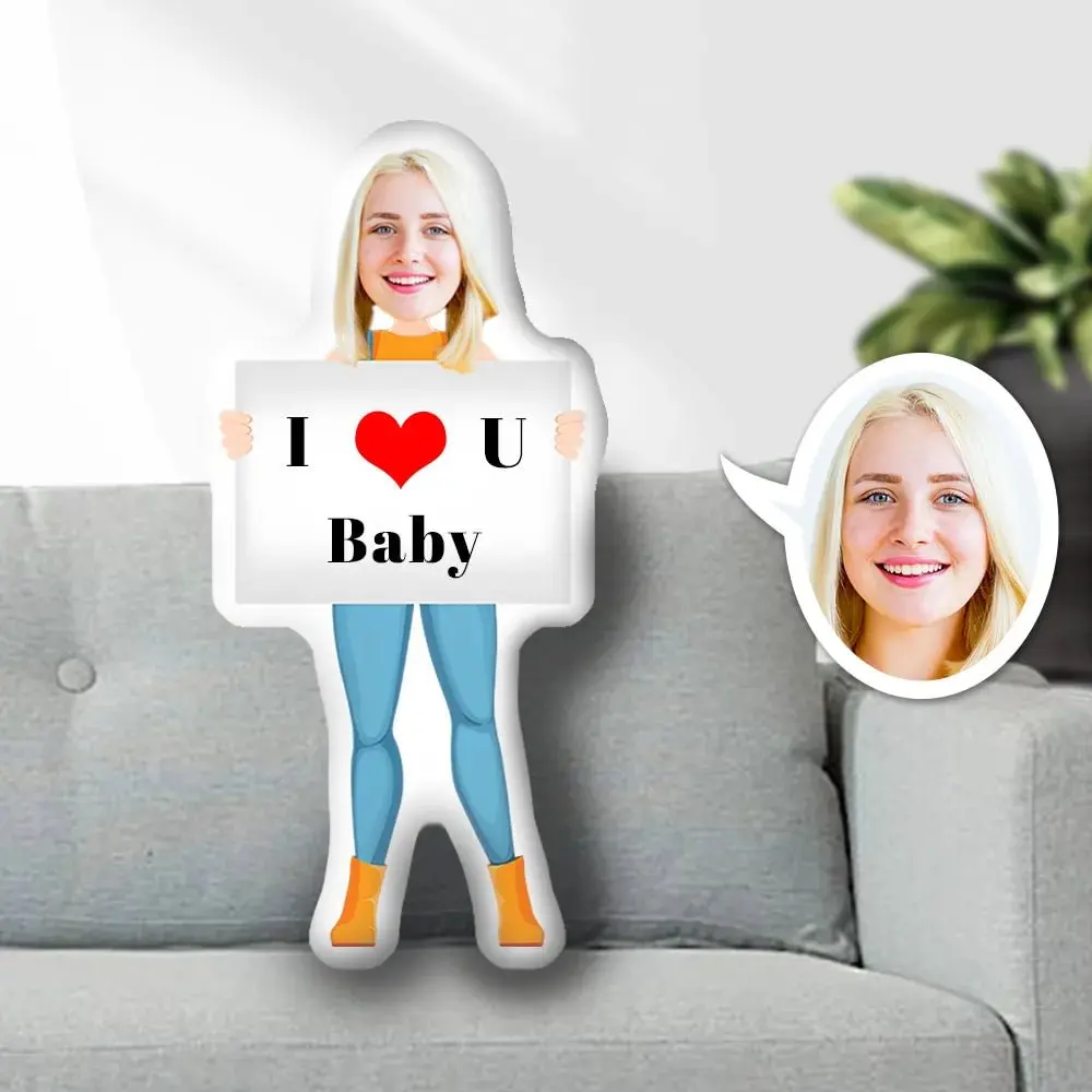 

Пользовательская фото подушка для лица, подушка для лица Love U My Baby, подушка для лица с изображением лица, подушка для тела с куклой, персонализированная кукла