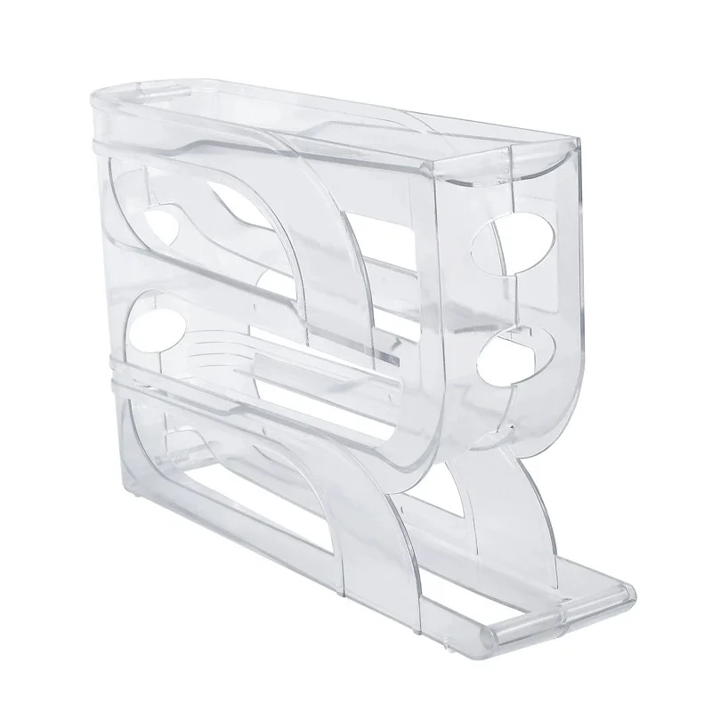 Large Capacity Automatic Egg Roller Household Four Tier Refrigerator Egg Storage Box Space Saving Kitchen Dedicated 6