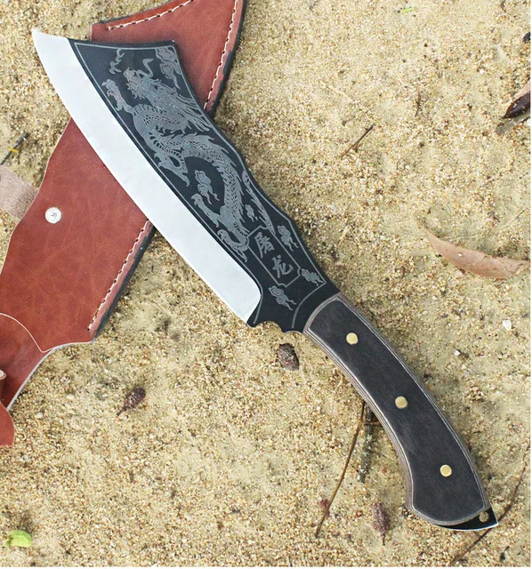 2023 newest patterned Nepal outdoor camping fishing fixed blade