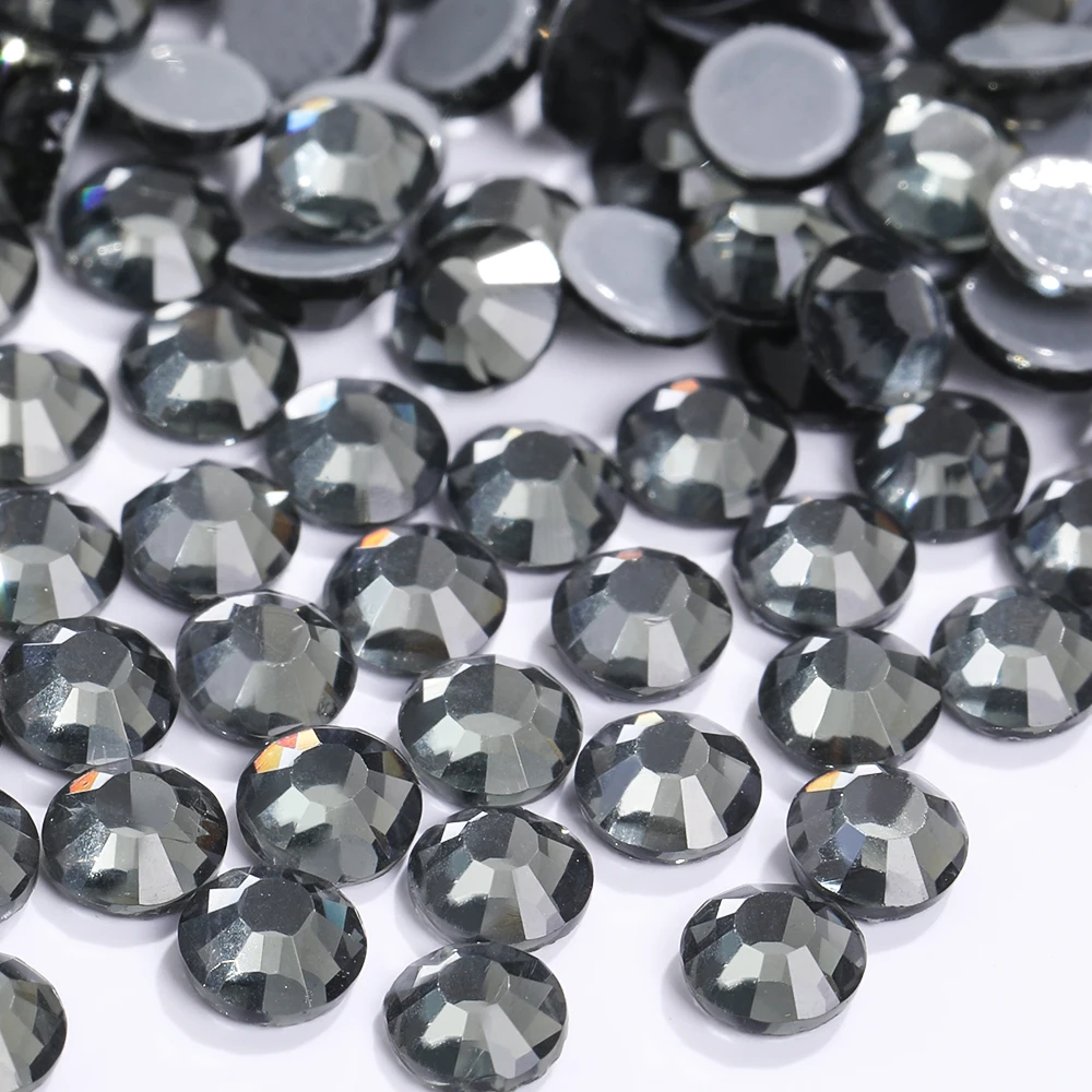 SS3-SS30 Black Rhinestones Flatback Gemstone Crystals Nails Parts Stones  For Decoration Small Strass Non Hotfix Crystals - AliExpress