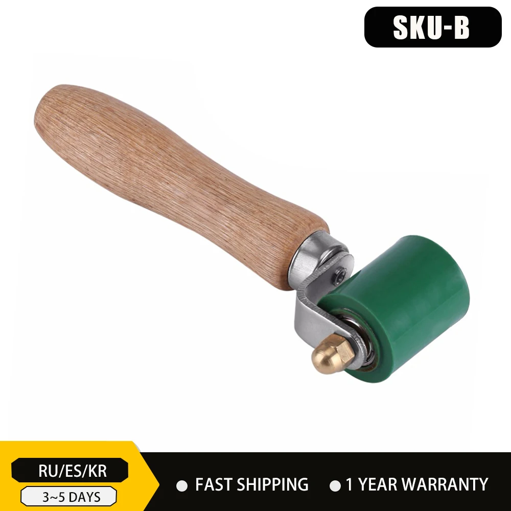 Rouleau De Soudage Silicone QWORK - Pour Bâches PVC Haute Température 500°C - 40mm Rouge Avec Poignée Bois