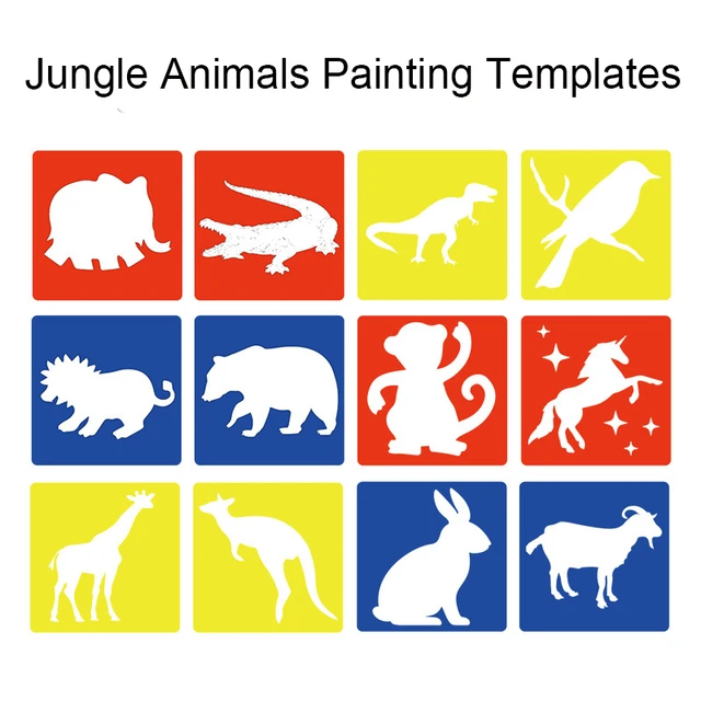 12 Pack Reusable Animal Drawing Stencils For Kids Sidewalk Chalk Stencil  Large Animals Insect Painting Stencils Garden Stencils - Stencils -  AliExpress