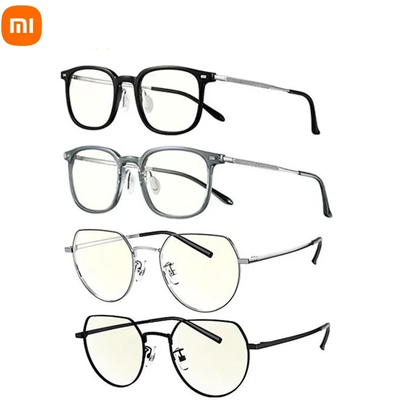 

Очки Xiaomi Mijia с защитой от синего спектра, квадратные/многоугольные очки из титанового материала, с защитой от синего света, с HD нейлоновыми линзами и дужками, 15 г