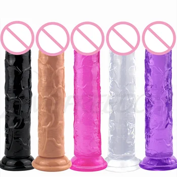 Realistic Dildo Anal Masturbator Sex Toys for Couples Crystal Jelly Dildo Suction Cup Penis Thrusting Dildo Phalos for Women NEW 1