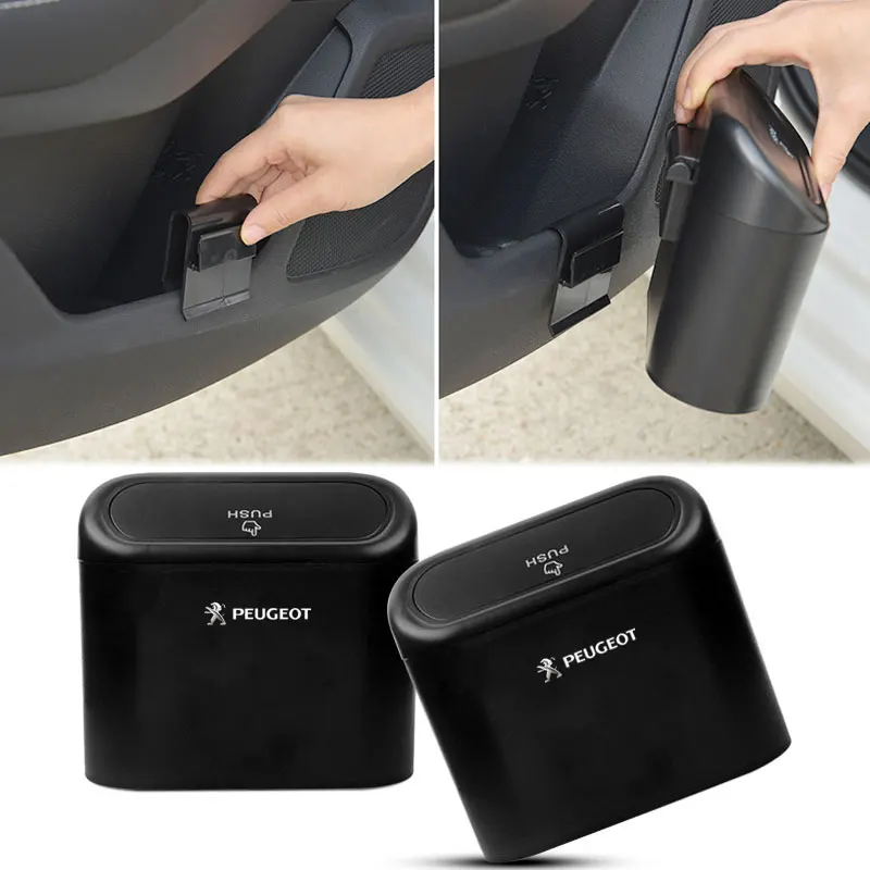Hanging Car Wastebasket Car Organiser Storage Box Auto Accessories For Peugeot 206 307 308 3008 207 208 407 508 2008 5008 107