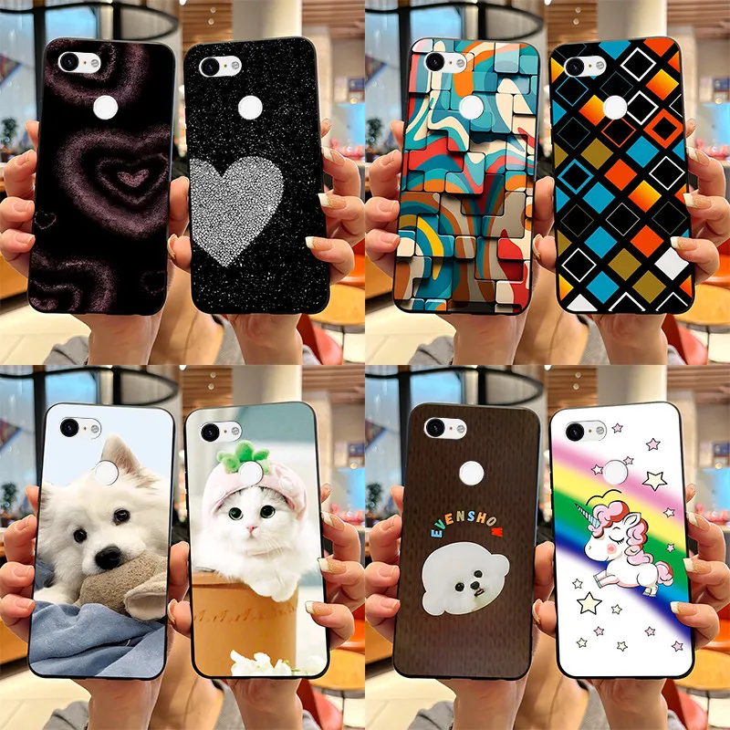 Charming Heart Cartoon Black Bumper Soft TPU Silicone Phone Case