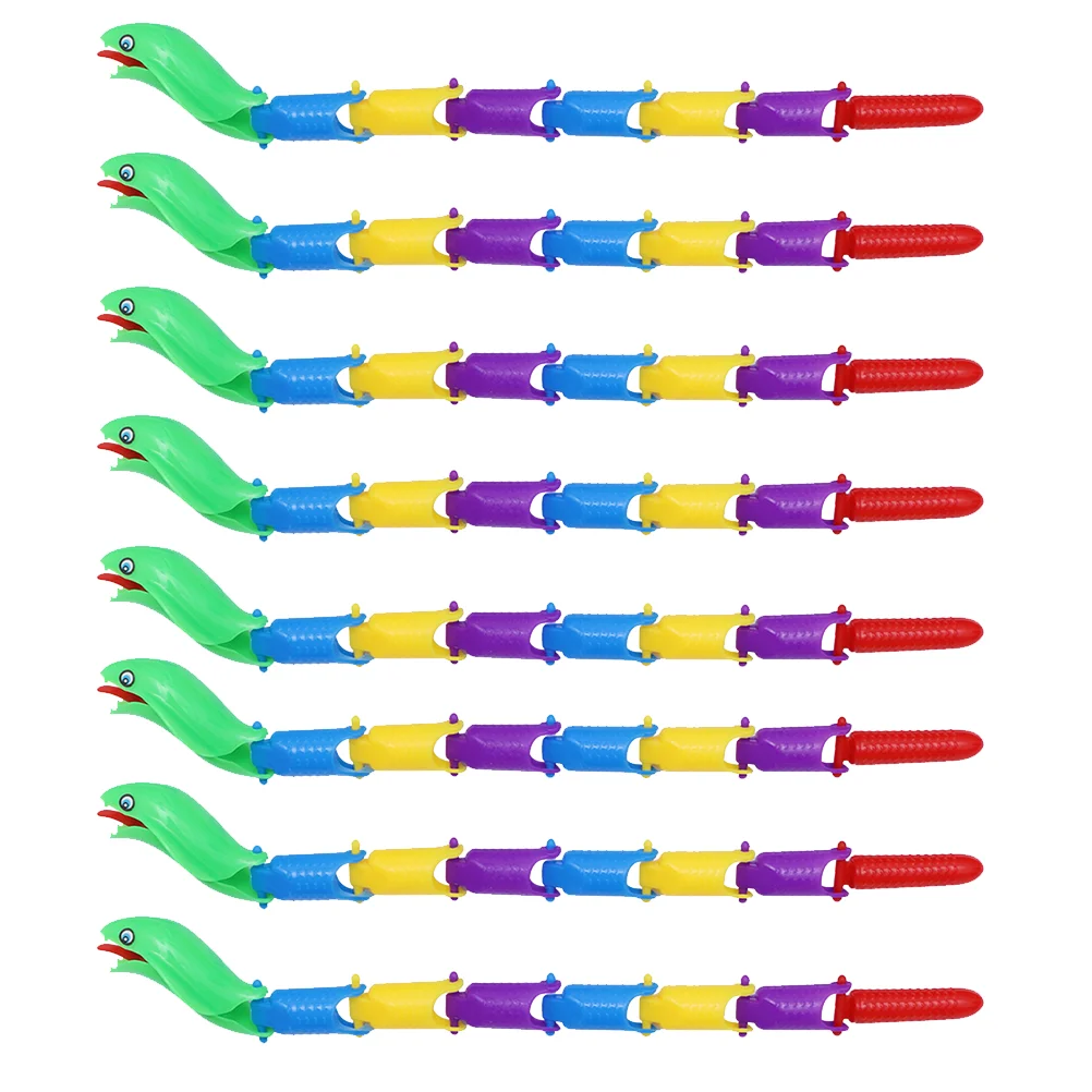 

8pcs Snake Toys Artificial Jointed Snakes Trick For Quirky Fidget Party Favor ( )