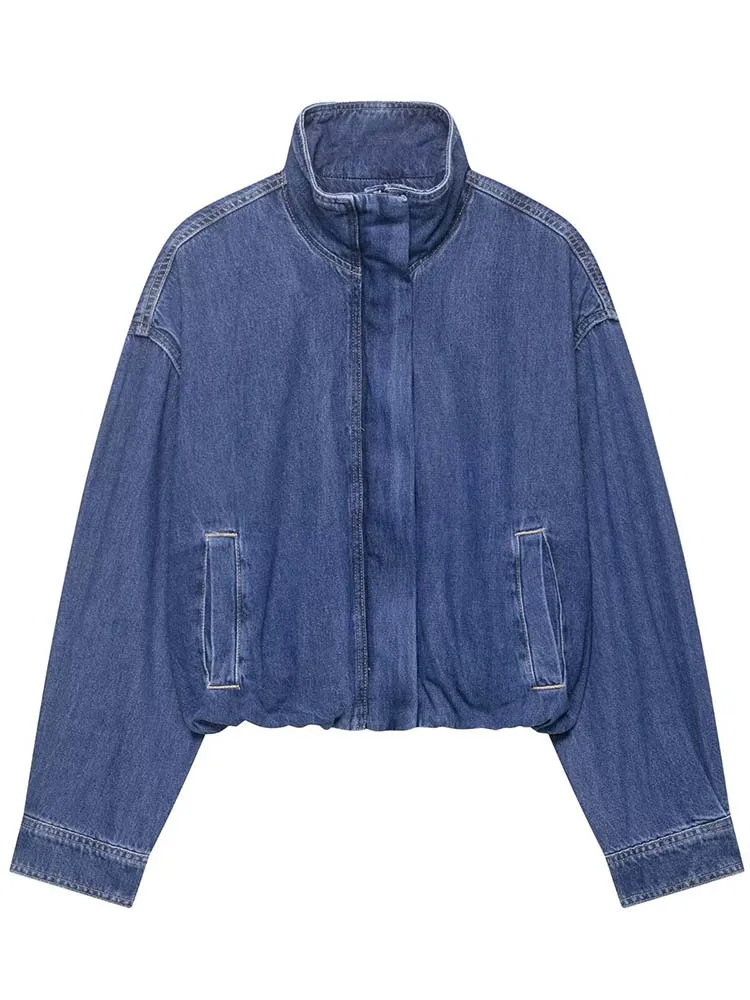 Women High Street Loose Buttons Denim Short Jacket 2025 Fall Fashion Commute Women Casual Coat Long Sleeve New Jackets ﻿