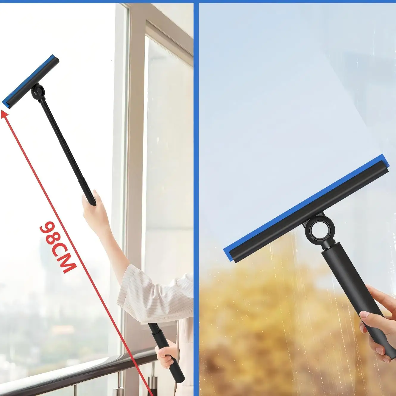 EHOMGUI Telescopic Shower Squeegee for Glass Door Wiper Scraper Cleaner Bathroom Mirror Wiper Scraper Glass Cleaning