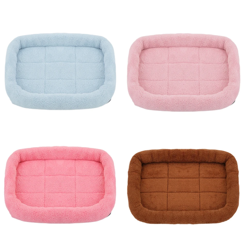Pet Cat Dog Bed Mat Small Large Dog Kennel Pet Square Plush Dog Bed