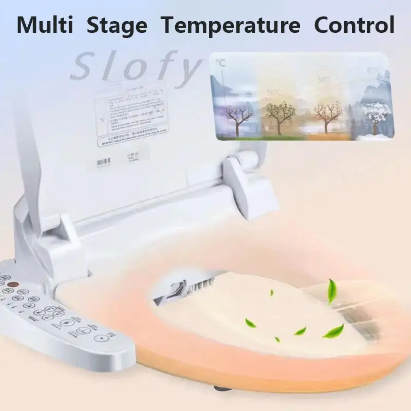 Intelligent Toilet Cover Automatic Flushing Toilet Seat Electric Bidet Seat With Heated Warm Air Dryer Night Light