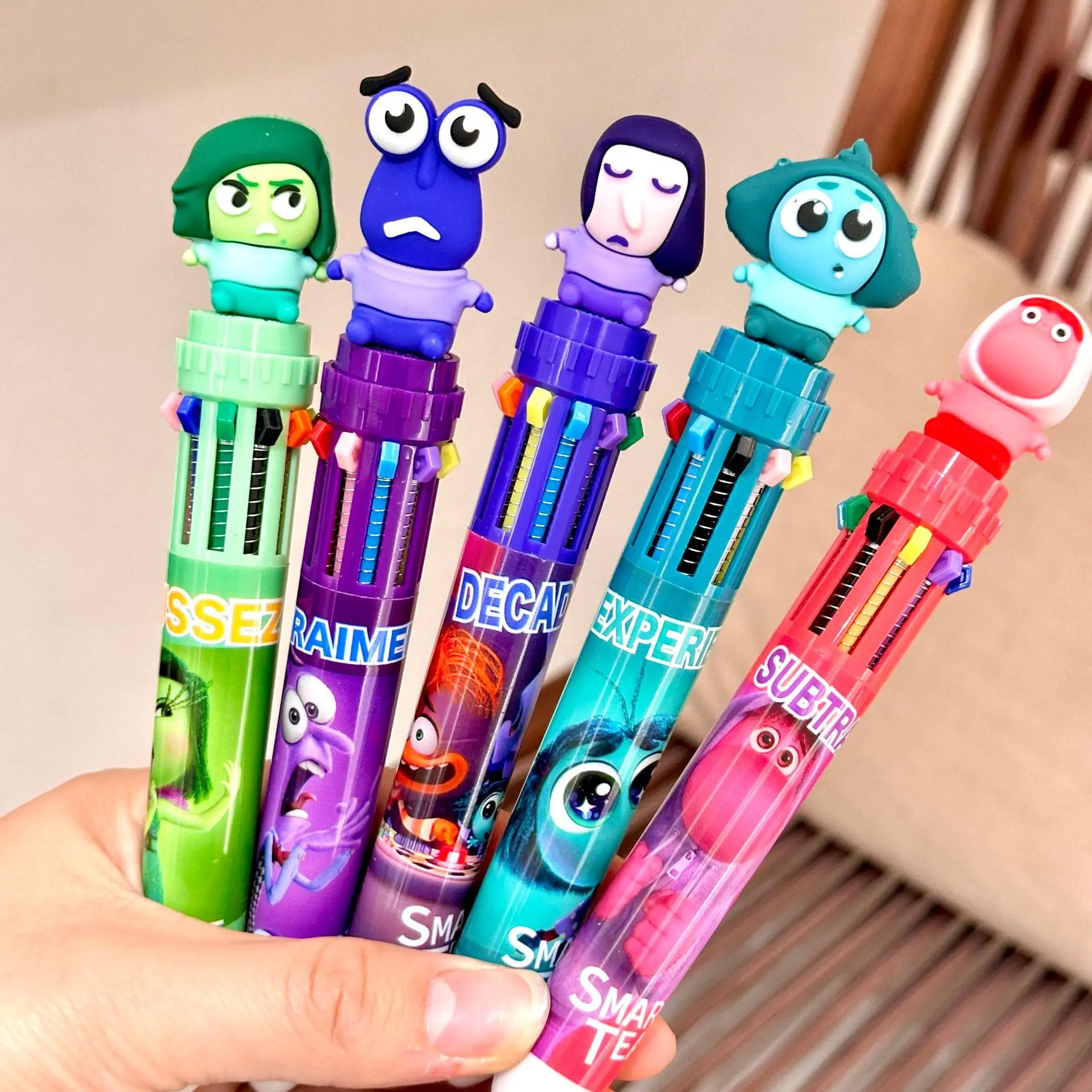 9/36 Pcs Joy Sadness Inside Out 10-Color Ballpoint Pen Student Child Ball Pen Cartoon Supplies Stationery Gift Prize Wholesale 3