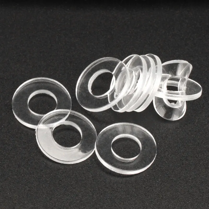 Plastic Washers M1.2-M12 Soft/Hard Plastic PVC Transparent Insulating Plain Gasket Ring Spacer Flat Washer