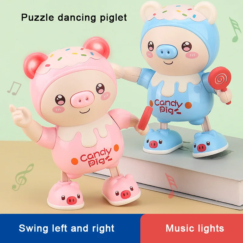 

Kawaii Electronic Pets Pig Dancing Toy With Swing Light Music Cute Pig Cartoon Animal Baby Toys For Birthday Gifts 2023 New