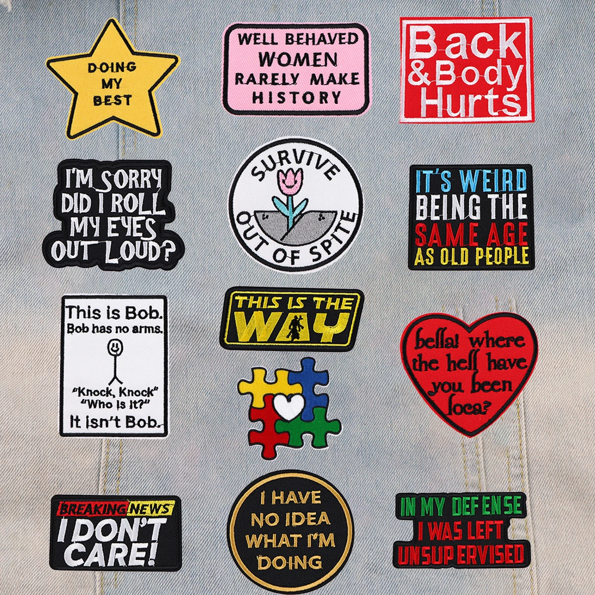 

Positive Words Embroidery Patch Iron On Patches For Clothing Letter Patches On Clothing Jacket Ironing Sewing Sticker