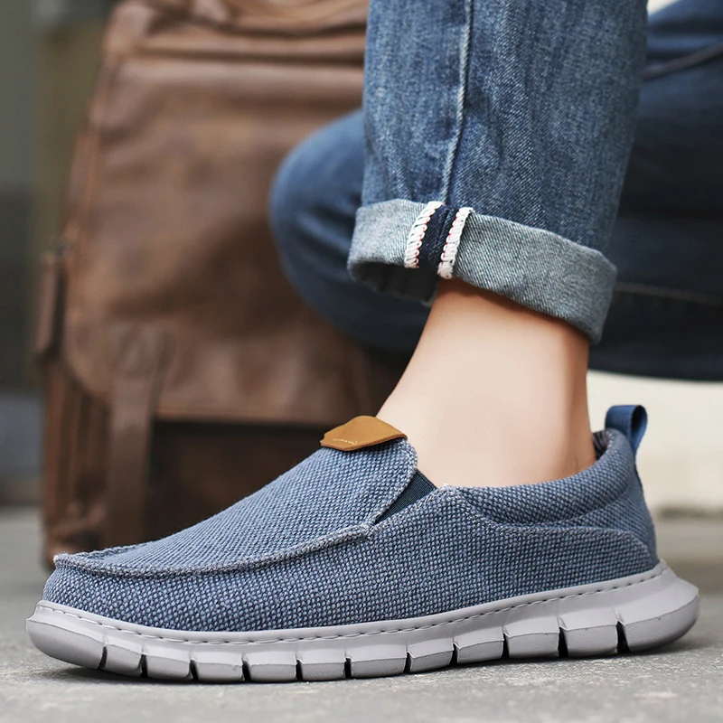 Sneakers Men's Shoes Casual Canvas Loafers Solid Color Slip On Flats Classic Comfortable Large Size Soft Breathable Male Shoes 5