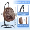 Hanging Egg Swing Chair with Stand, Aluminum Steel Frame, Removable Cushions for Indoor Outdoor Use. Patio Swing Egg Chair 4