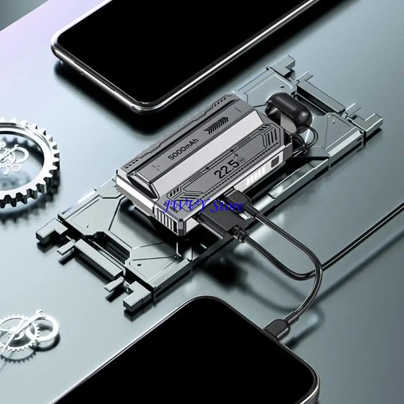 573A Austauschbare mobile Stromversorgung, leeres Gehäuse für 21700 Akku, tragbares Design Mecha-Stil – Detail 10