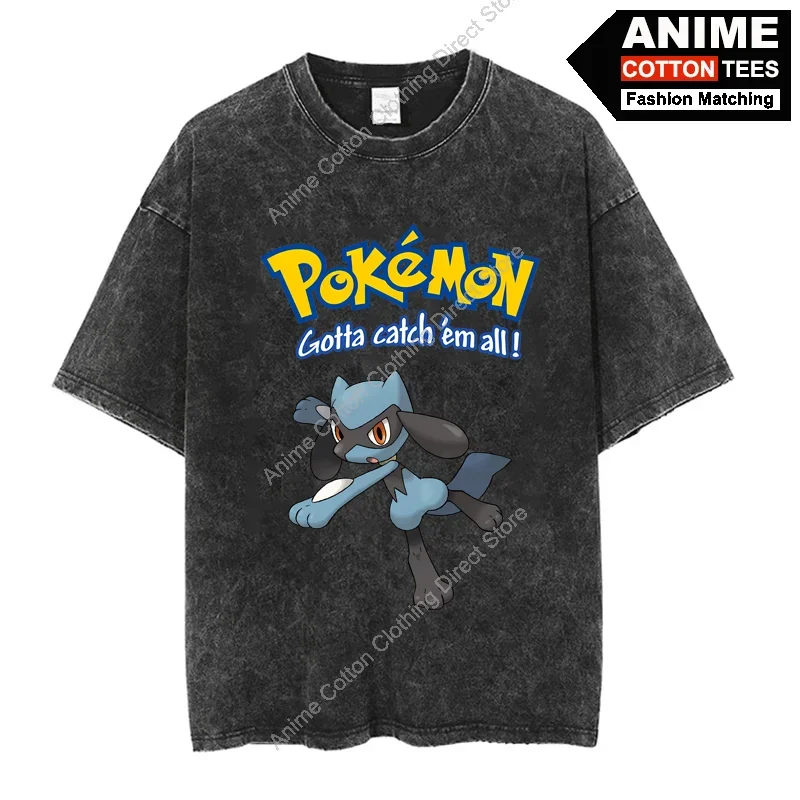 

Elf Baby Riolu T Shirt Cartoon Anime Cute Elf Print Clothes Top Y2k Harajuku Casual Unisex Oversized Loose T-shirt Cotton Tees