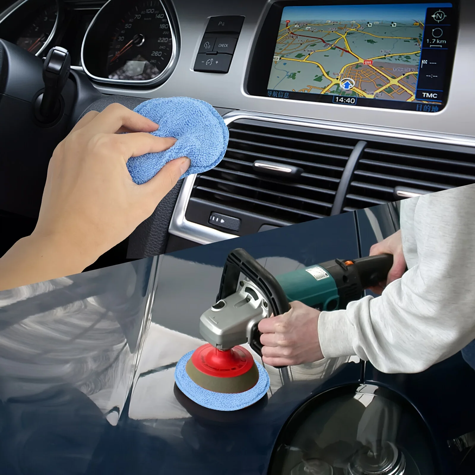 Car Detailing Applicator Pads Car Care Waxing Polish Sponges Soft Microfiber Round Pocket Foam Sponges Cleaning Tools