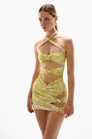 2025 New Arrival Bikini Set With Skirt Women Swimsuit Fashion Halter Cut Out Lady Swimwear Summer Outfits Female Beach Wear 1