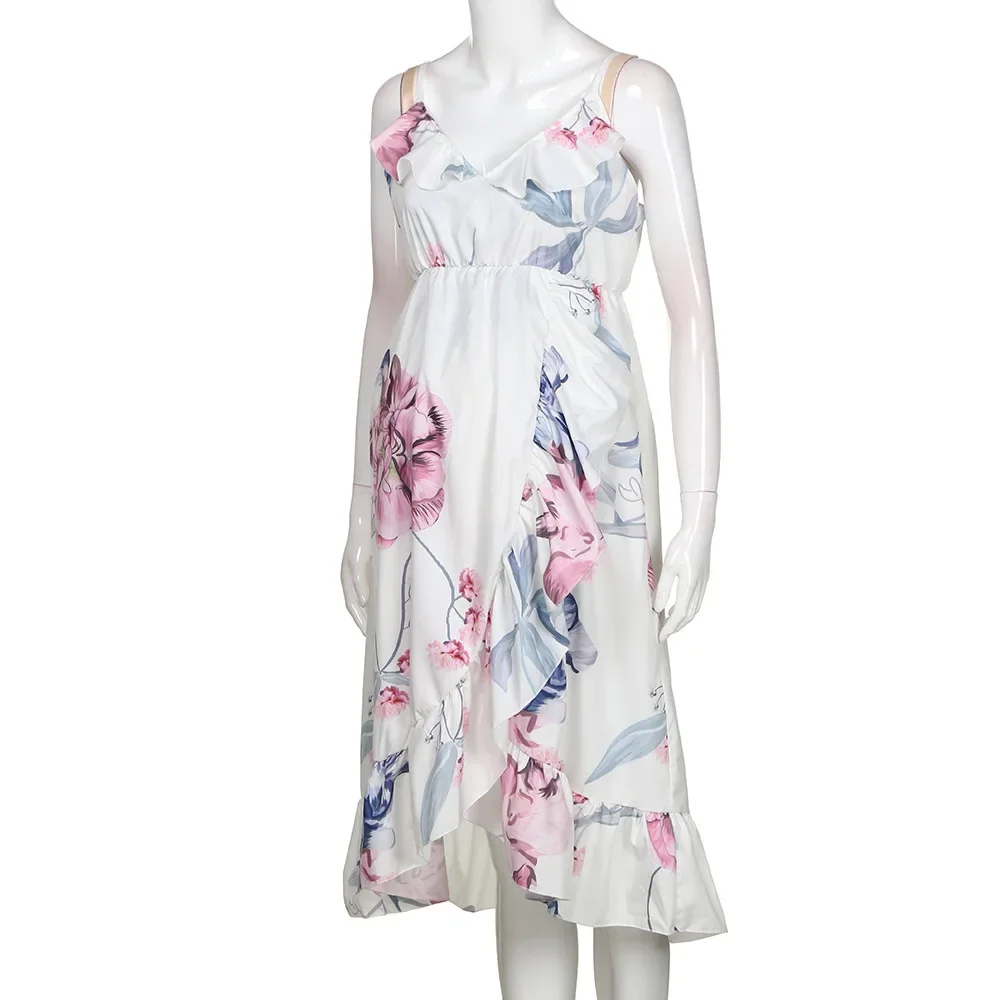 Flowers Slip Dress Maternity Clothes Pregnancy Floral Dresses Pregnant Women Nursing Mother Sexy Sweet Clothings