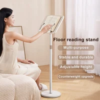 Floor Book Stand with Page Paper Clip Desktop Book Stand Height Adjustable Portable Book Holder for Cookbooks Sheet Music 2