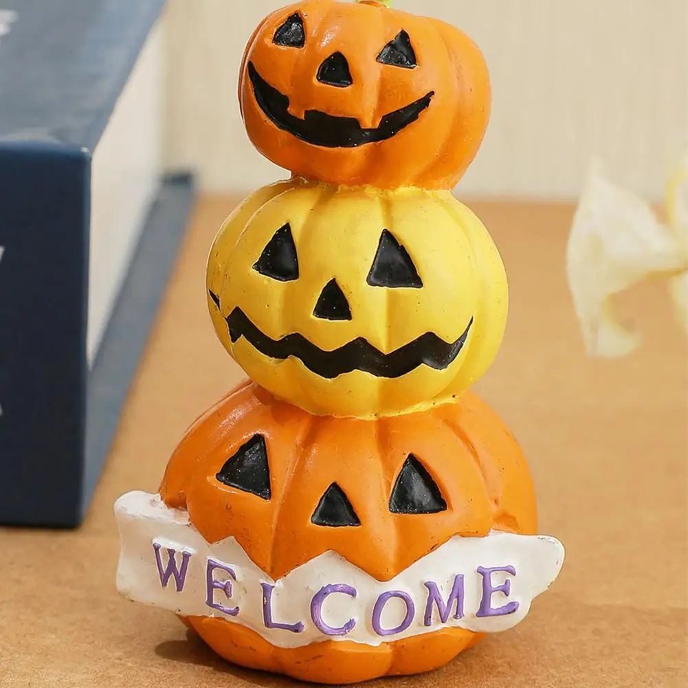 Halloween Pumpkin Ornament,Compact, Synthetic Resin,Spooky Desktop Miniature Pumpkin Ornament,Halloween Decor
