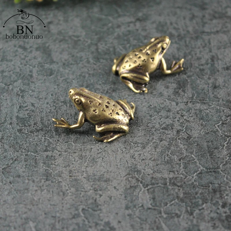 Vintage Copper Mini Frog Statue Ornaments Retro Brass Animal Figurines Toy Home Office Desk Decor Gifts