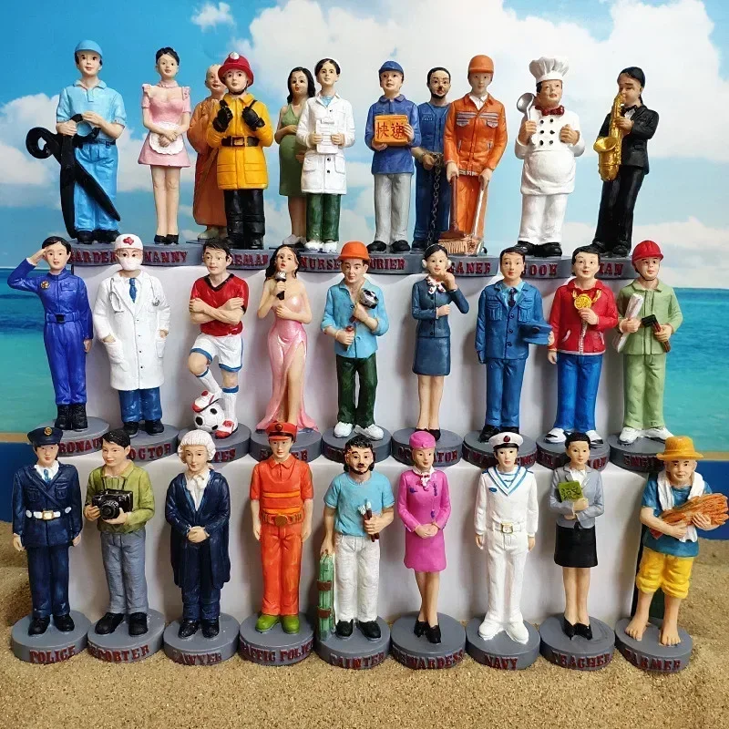 Professional Miniature Figurines Set – Doctor, Nurse, Astronaut, and Worker Desk Decor
