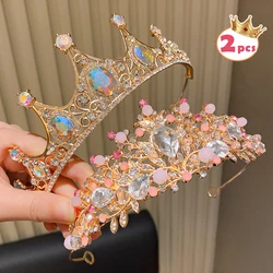 Elegant Mixed Color Princess Crowns - 2 - Pack High - End Party and Gift Set with Fine Detailing (2  pcs)