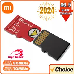 Xiaomi 2TB 1TB High Speed Memory Card 256GB 512GB Flash SD 1TB Class 10 Micro Card 128GB TF Card For Phones Tablets Camera
