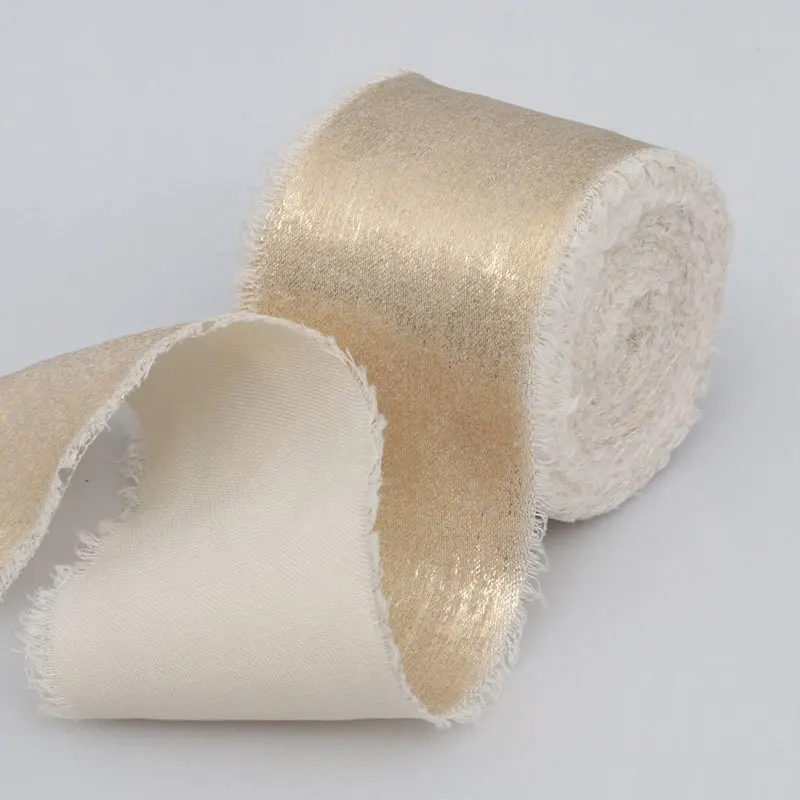 (5m/roll) 40mm Gilt Plush Chiffon Ribbon Lace Gift Wrap Wedding Festival Party Decorative Crafts Make Vintage Embroidery