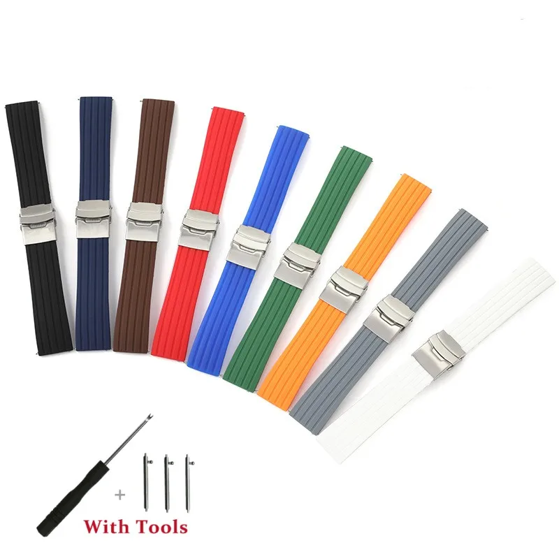 Quick Release Silicone Waterproof Sport Watch Strap with Tool