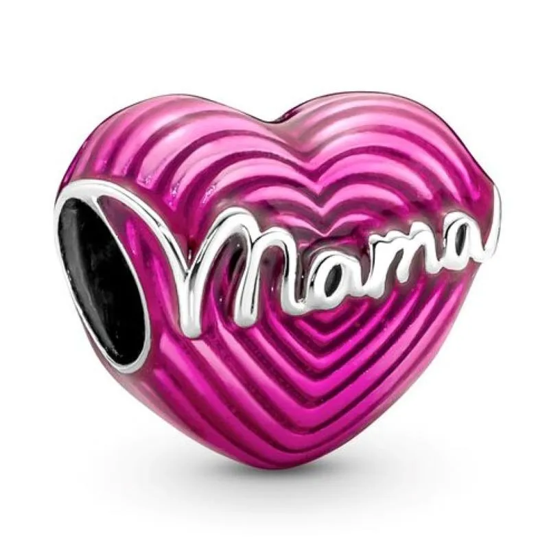 

Original Moments Radiating Love Mama Heart Charm Bead Fit Pandora 925 Sterling Silver Bracelet & Necklace Jewelry