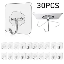 Versatile Waterproof and Oilproof Self - Adhesive Wall Hooks for Indoor and Outdoor Use (30PCS)