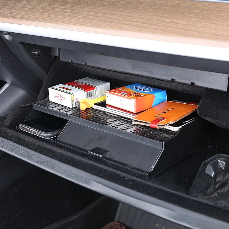 Glove Box for Tesla Model 3 Storage Box Car Double Storey Non Slip
