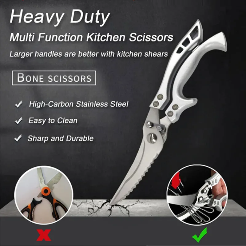 Buy Wholesale China Kitchen Accessories Chicken Bone Heavy Duty Poultry Shears  Stainless Steel Multifunction & Kitchen Scissors at USD 1.36