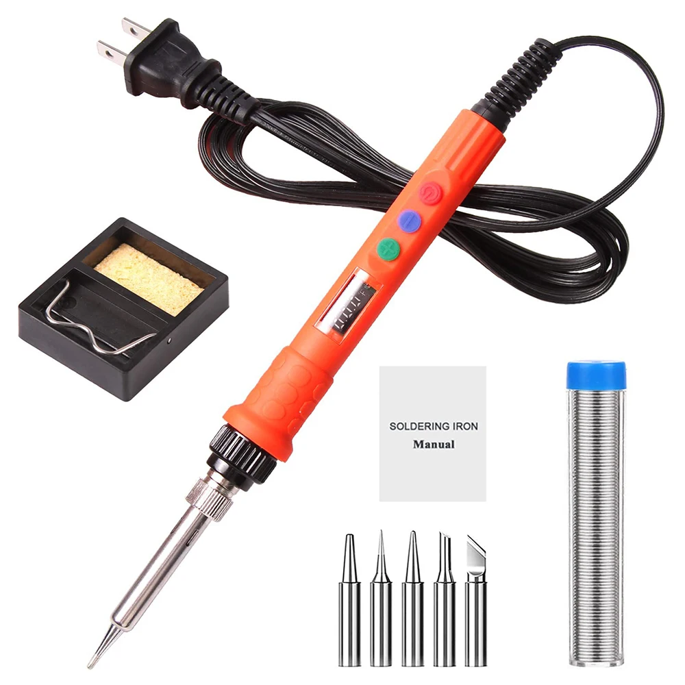 cheap stick welder 60W Digital Electric Soldering Iron Kit Set Temperature Adjustable 220V 110V Welding Tool Ceramic Heater Soldering Tips Rework best soldering iron for electronics Welding Equipment