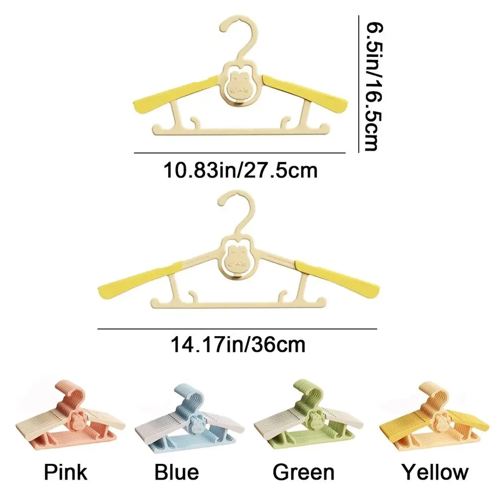 10Pcs Cute Plastic Telescopic Baby Hangers Non-slip Space Saving Child Clothes Hanger Windproof Kids Coat Hanger Kids Room 6