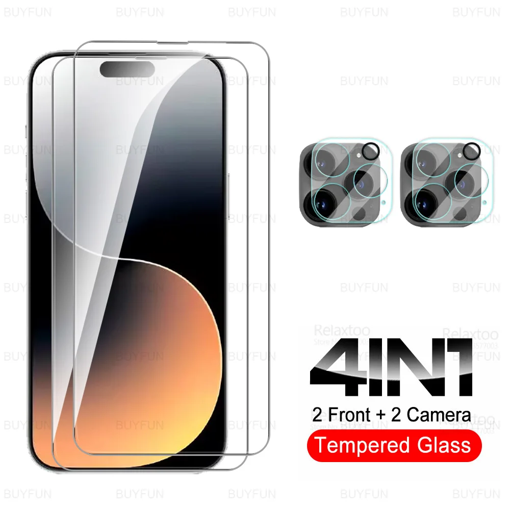 

4in1 For Apple iPhone 15 Pro Max Camera Tempered Glass iPhone15 Plus iPhone15Pro 15Pro 15ProMax 2023 Glass Screen Protector Film